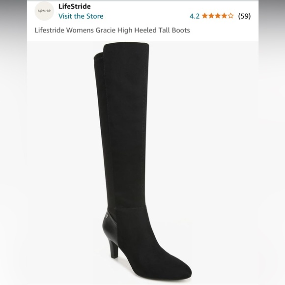 Tall Women’s zip up heeled boots - Picture 3 of 6